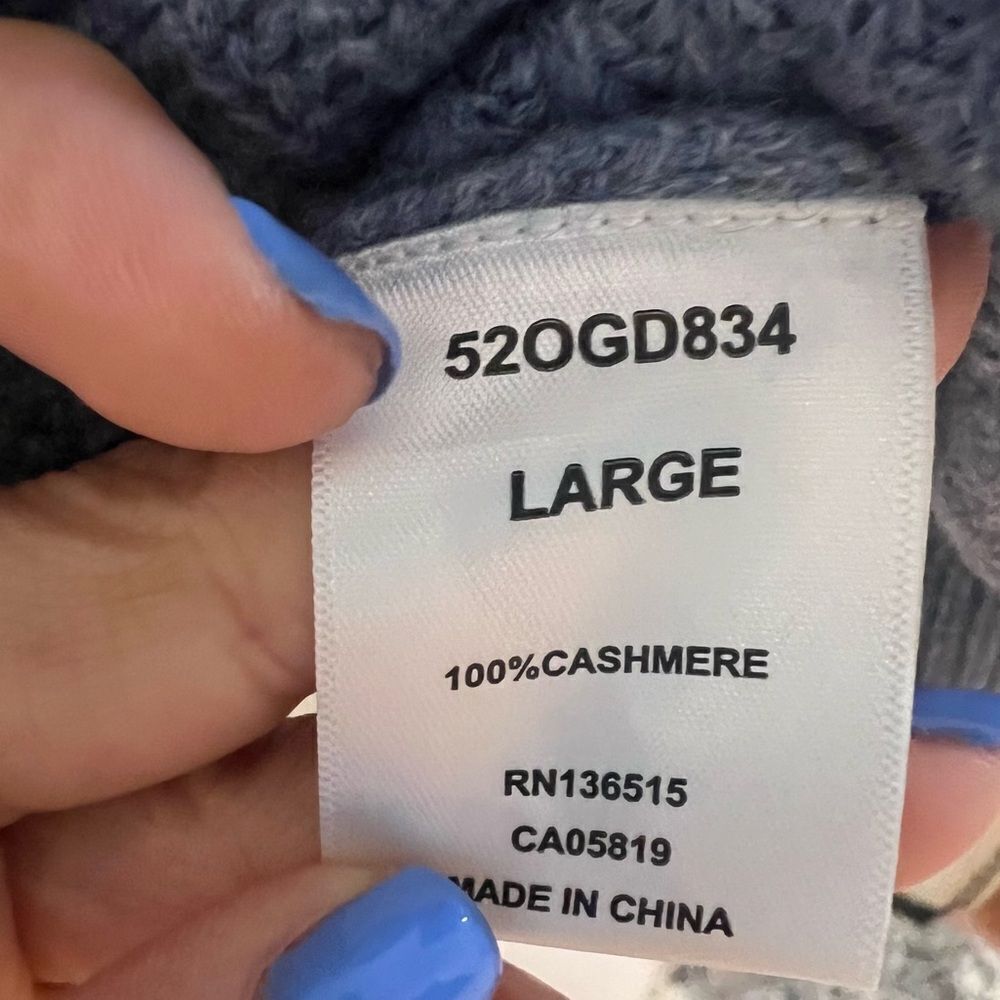 NWT Revolve One Grey Day women's cashmere quarter zip sweater size large - Picture 3 of 9